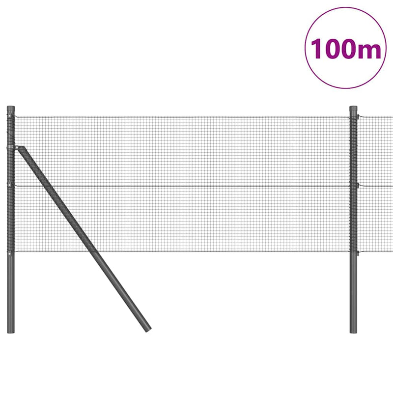 vidaXL Kerítés oszlopokkal Szürke 0.5 x 100 m Acél