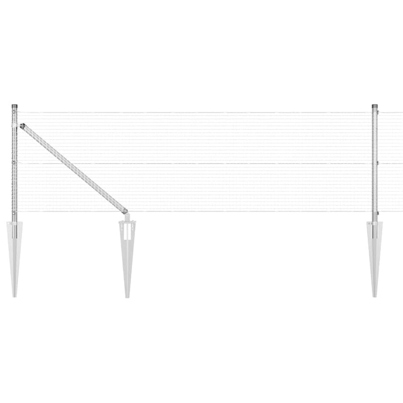 vidaXL Kerítés oszlopokkal Ezüst 0,4 x 10 m Acél