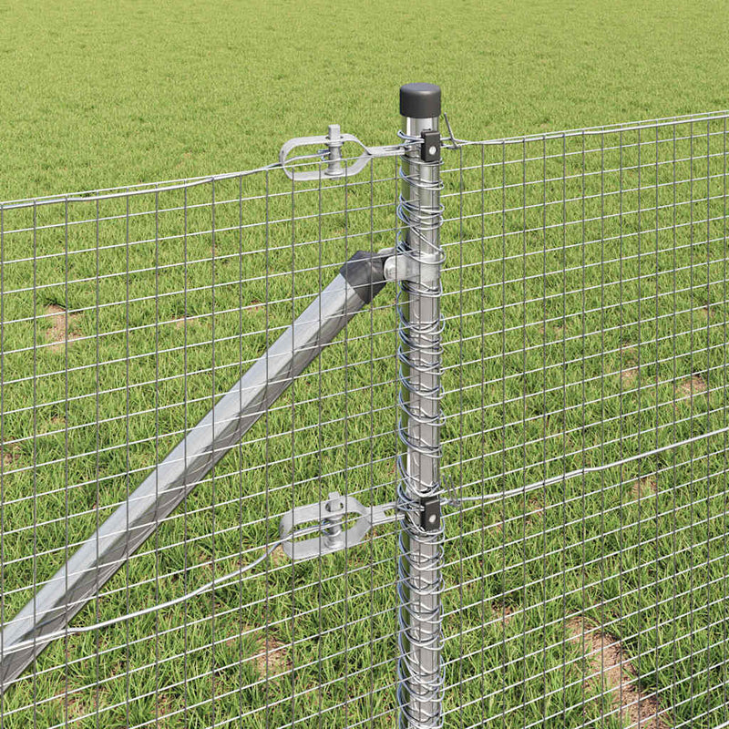 vidaXL Kerítés oszlopokkal Ezüst 0,6 x 10 m Acél