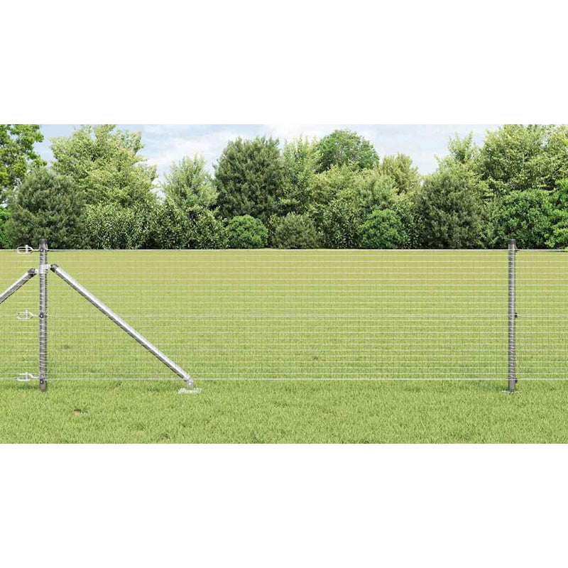 vidaXL Kerítés oszlopokkal Ezüst 0,6 x 10 m Acél