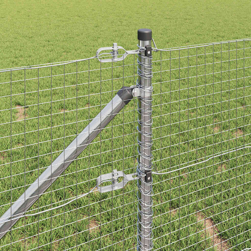 vidaXL Kerítés oszlopokkal Ezüst 0.8 x 10 m Acél