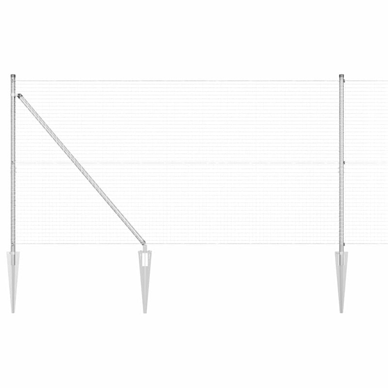 vidaXL Kerítés oszlopokkal Ezüst 0.8 x 10 m Acél