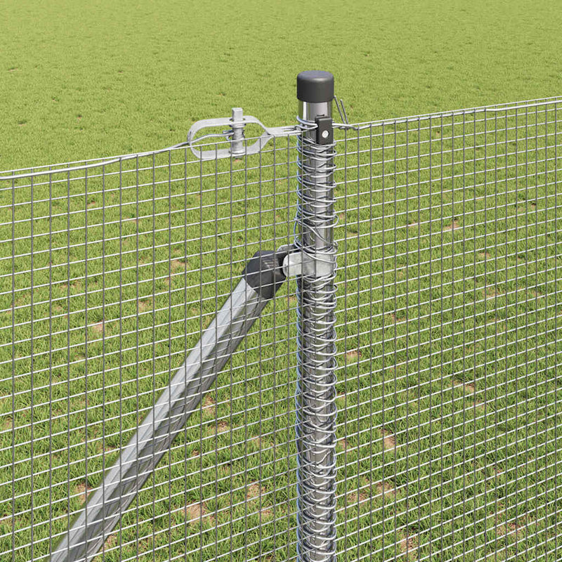 vidaXL Kerítés oszlopokkal Ezüst 1.2 x 10 m Acél