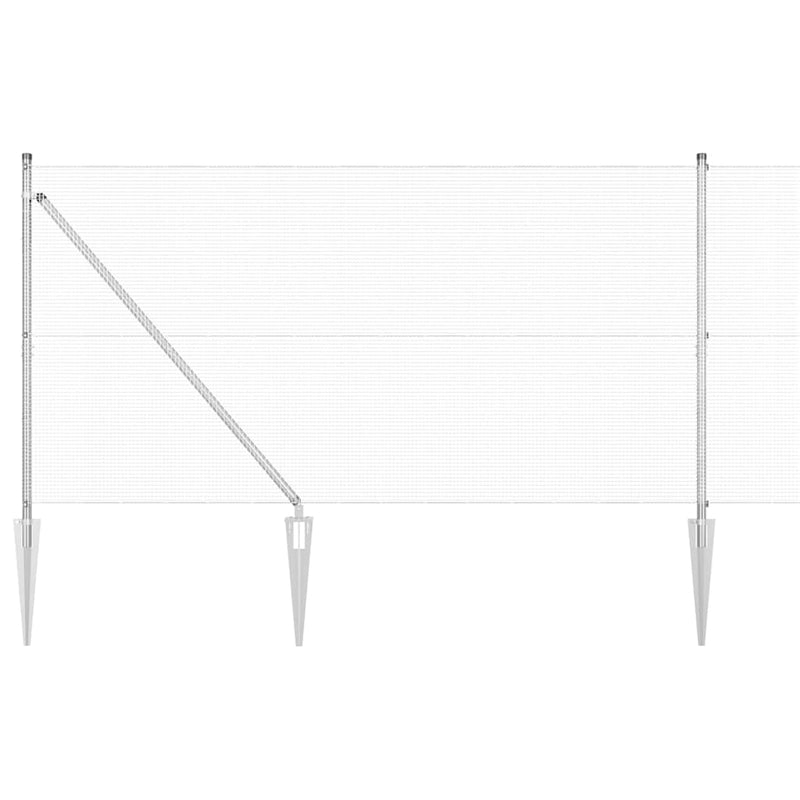 vidaXL Kerítés oszlopokkal Ezüst 1.2 x 10 m Acél