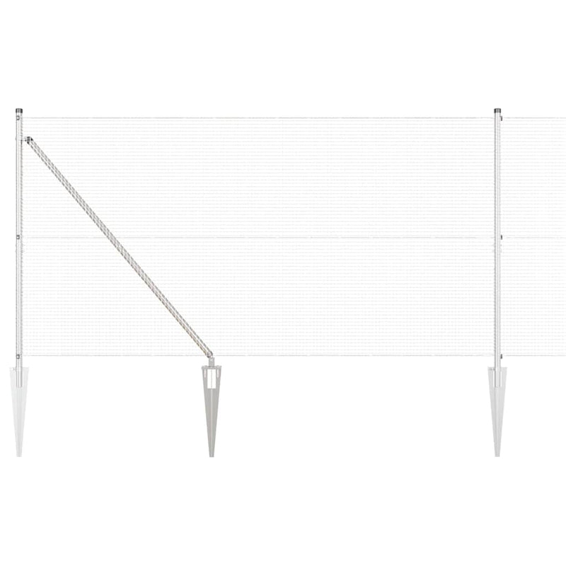 vidaXL Kerítés oszlopokkal Ezüst 1.2 x 10 m Acél