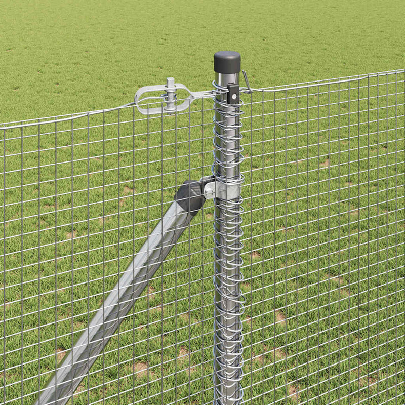 vidaXL Kerítés oszlopokkal Ezüst 1.4 x 10 m Acél