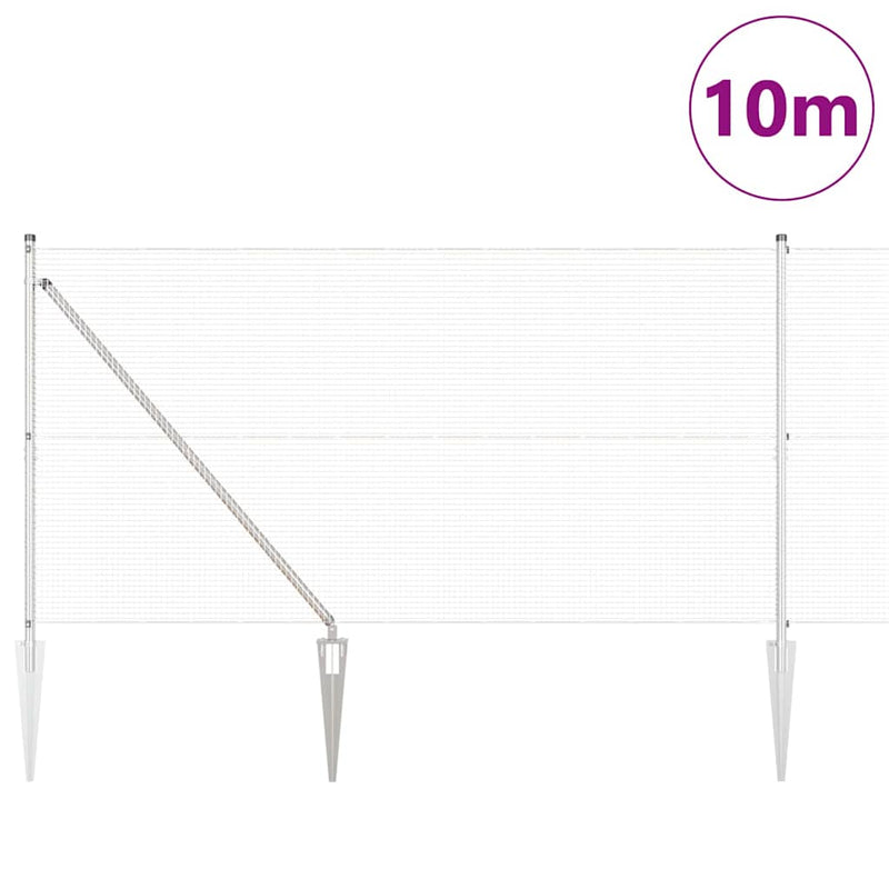 vidaXL Kerítés oszlopokkal Ezüst 1.4 x 10 m Acél