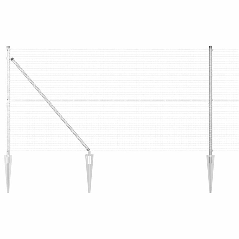 vidaXL Kerítés oszlopokkal Ezüst 1.4 x 10 m Acél