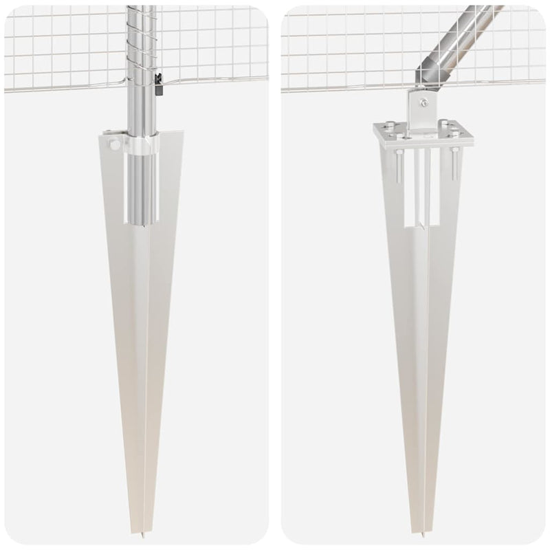 vidaXL Kerítés oszlopokkal Ezüst 1.5 x 10 m Acél