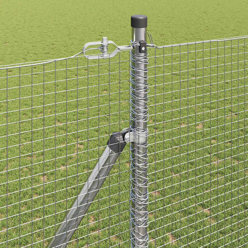vidaXL Kerítés oszlopokkal Ezüst 1.5 x 10 m Acél