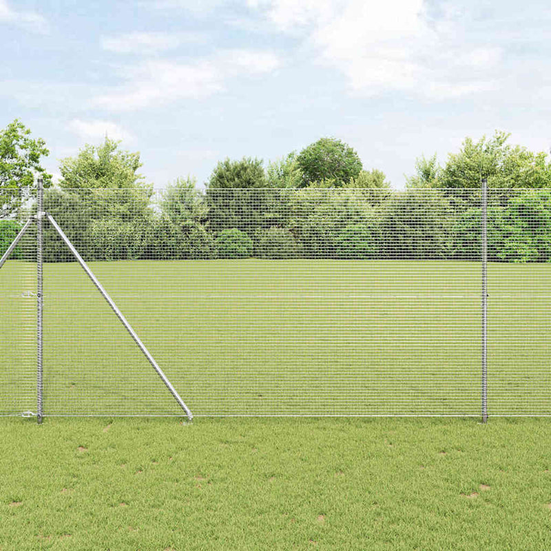 vidaXL Kerítés oszlopokkal Ezüst 1.5 x 10 m Acél
