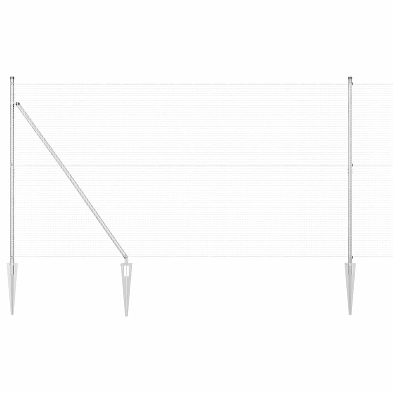 vidaXL Kerítés oszlopokkal Ezüst 1.5 x 10 m Acél