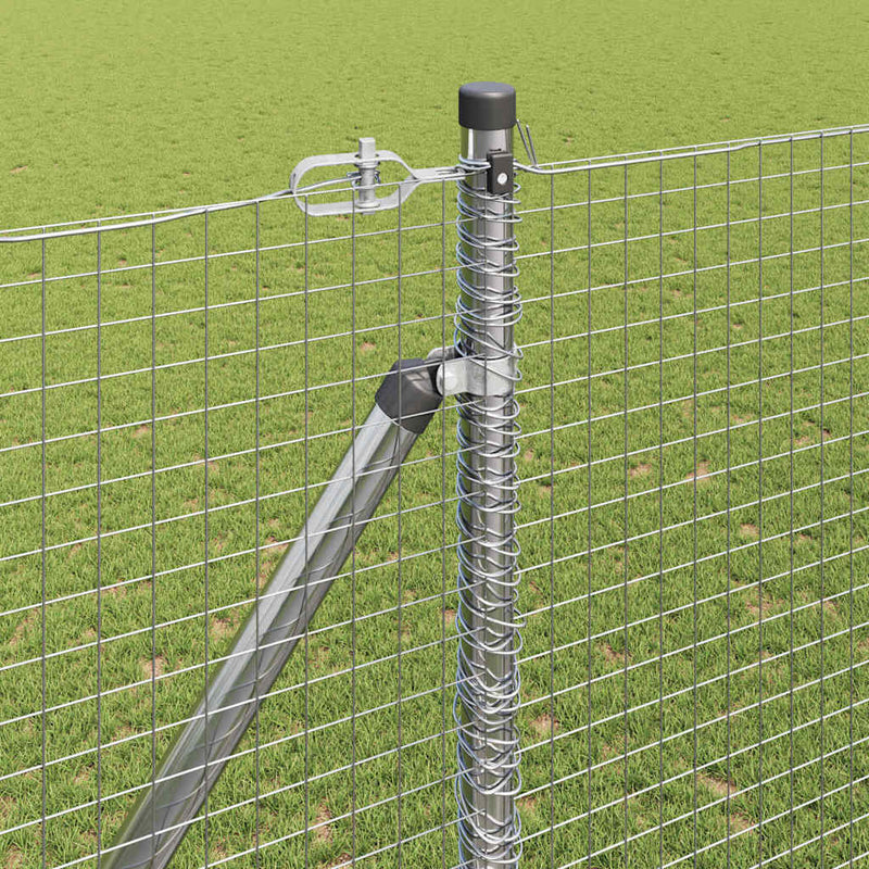 vidaXL Kerítés oszlopokkal Ezüst 1.5 x 10 m Acél