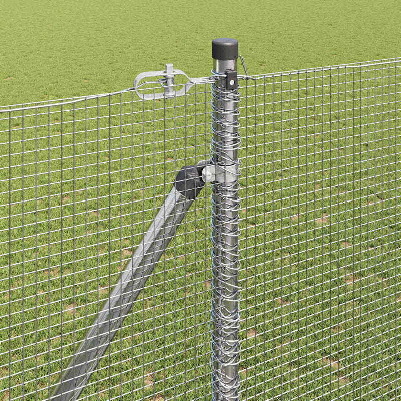 vidaXL Kerítés oszlopokkal Ezüst 1.6 x 10 m Acél