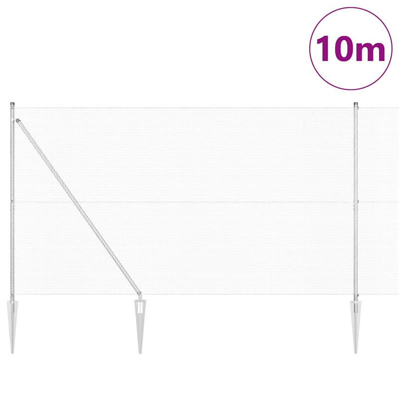 vidaXL Kerítés oszlopokkal Ezüst 1.6 x 10 m Acél