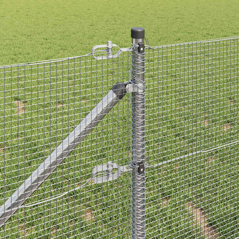 vidaXL Kerítés oszlopokkal Ezüst 0,4 x 25 m Acél