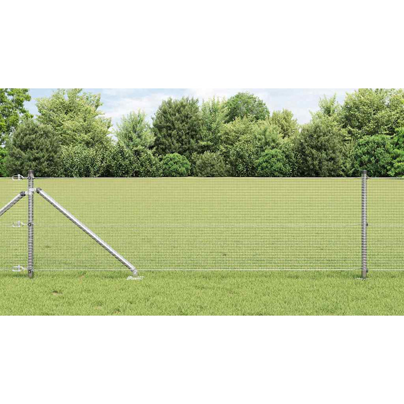 vidaXL Kerítés oszlopokkal Ezüst 0.5 x 25 m Acél