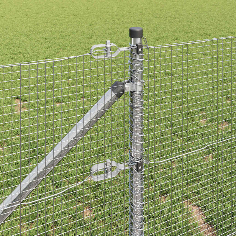 vidaXL Kerítés oszlopokkal Ezüst 0.5 x 25 m Acél