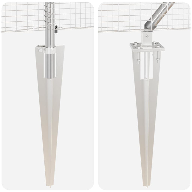 vidaXL Kerítés oszlopokkal Ezüst 0,6 x 25 m Acél