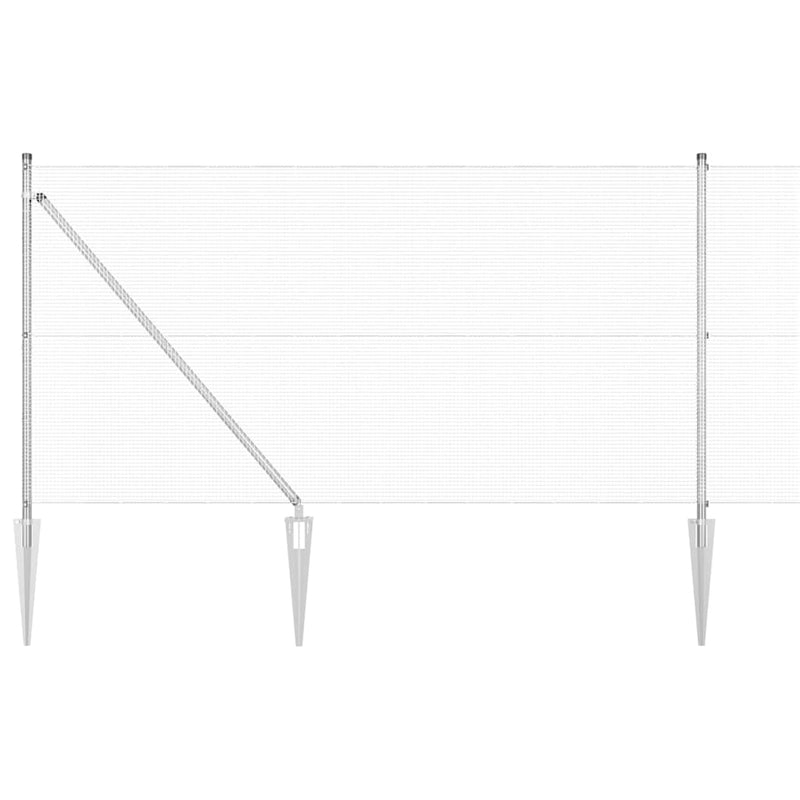 vidaXL Kerítés oszlopokkal Ezüst 1 x 25 m Acél