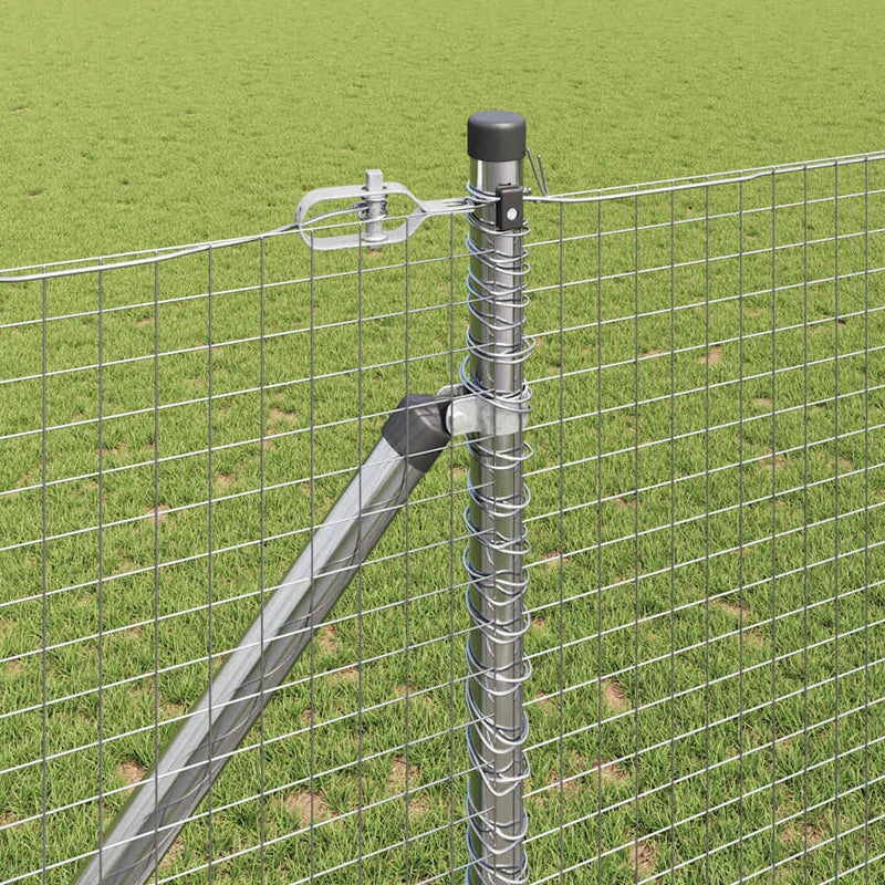 vidaXL Kerítés oszlopokkal Ezüst 1.4 x 25 m Acél