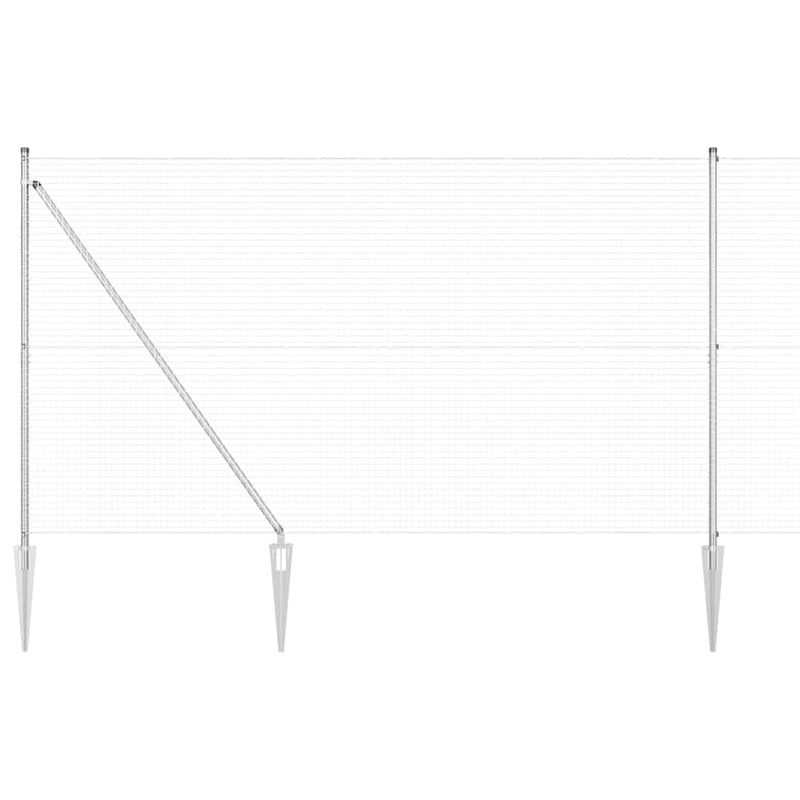 vidaXL Kerítés oszlopokkal Ezüst 1.5 x 25 m Acél