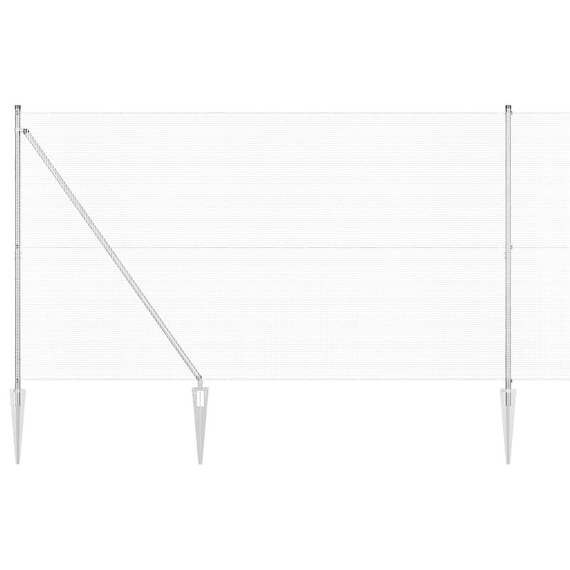 vidaXL Kerítés oszlopokkal Ezüst 1.6 x 25 m Acél