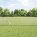 vidaXL Kerítés oszlopokkal Ezüst 0.5 x 50 m Acél