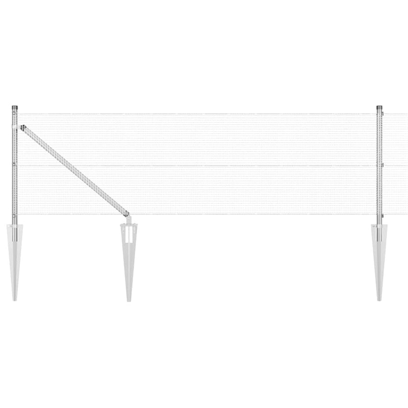 vidaXL Kerítés oszlopokkal Ezüst 0.5 x 50 m Acél