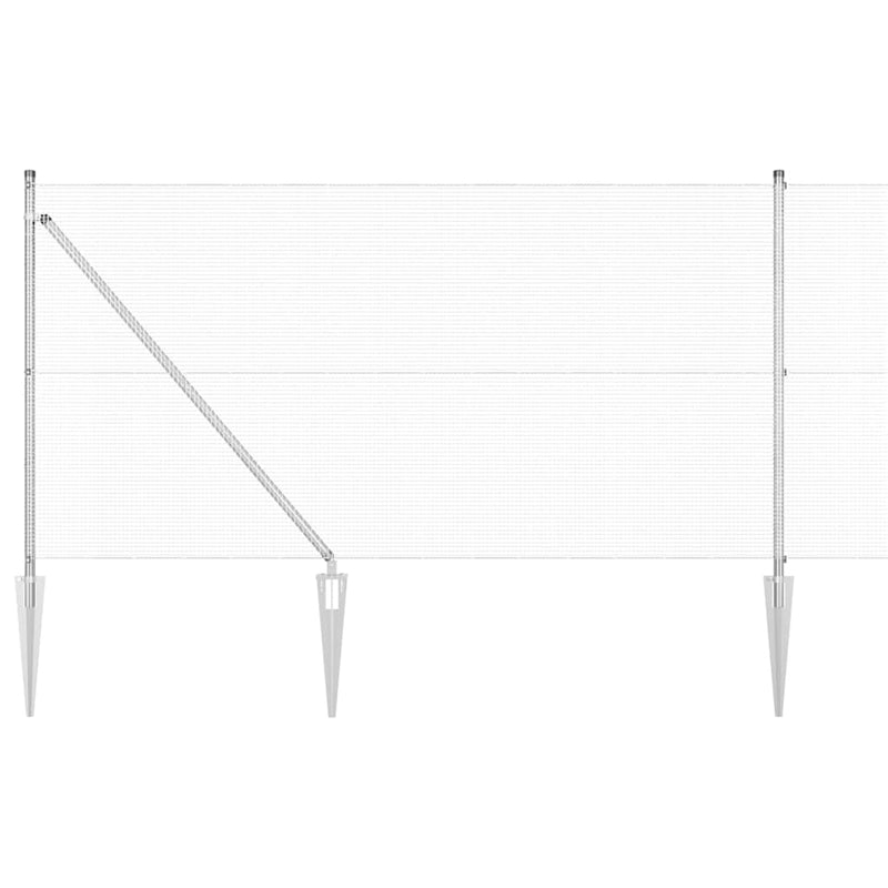 vidaXL Kerítés oszlopokkal Ezüst 1 x 50 m Acél