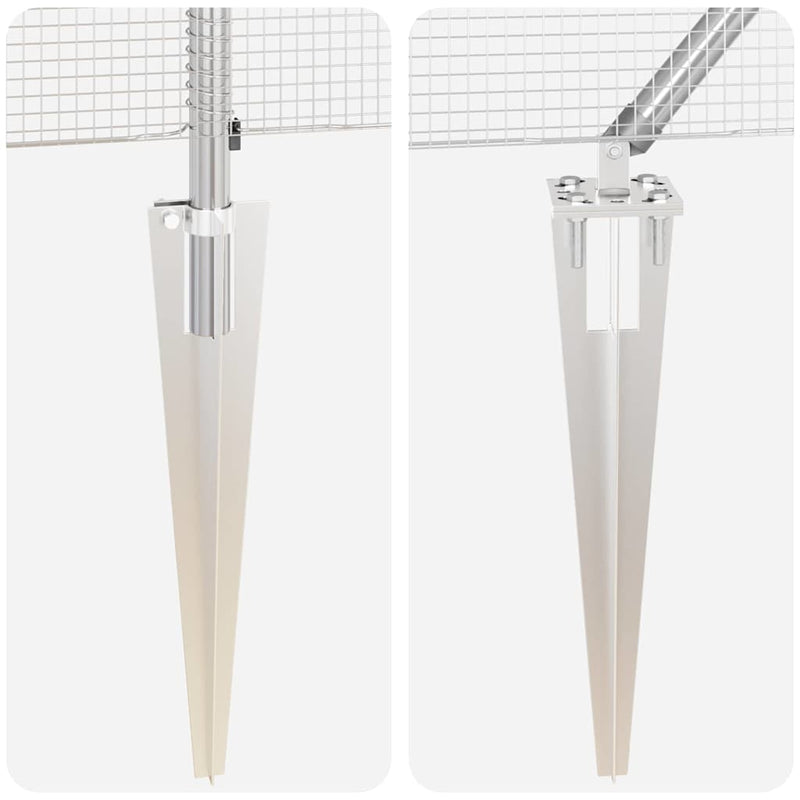 vidaXL Kerítés oszlopokkal Ezüst 1.2 x 50 m Acél