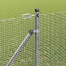 vidaXL Kerítés oszlopokkal Ezüst 1.2 x 50 m Acél