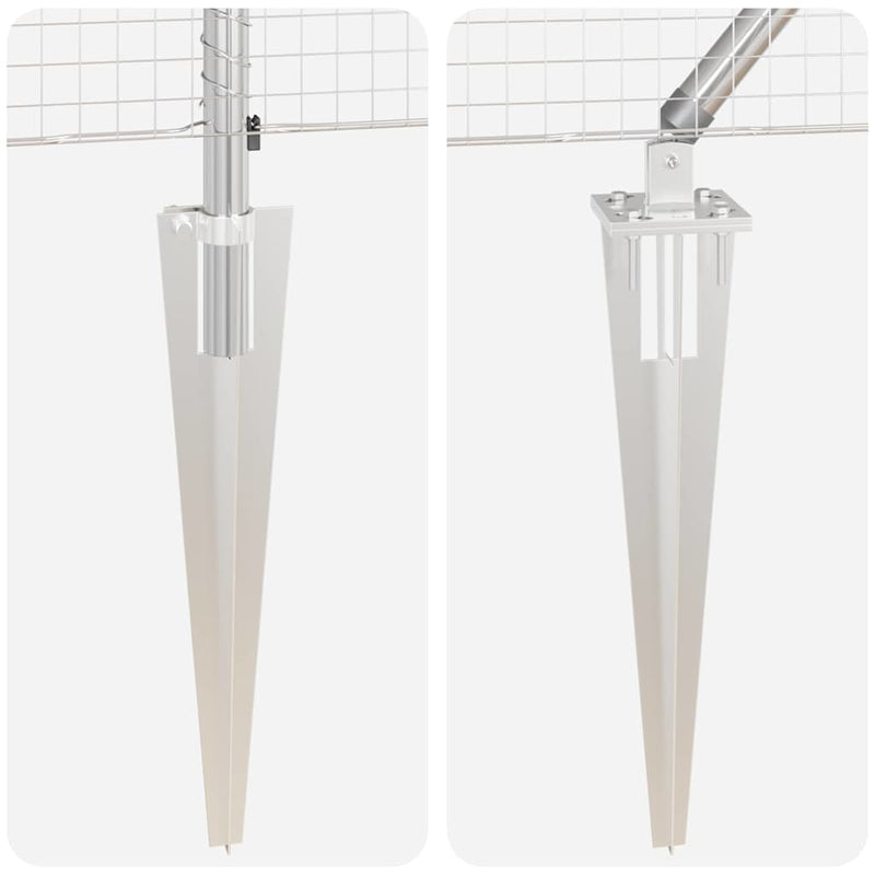vidaXL Kerítés oszlopokkal Ezüst 1.4 x 50 m Acél