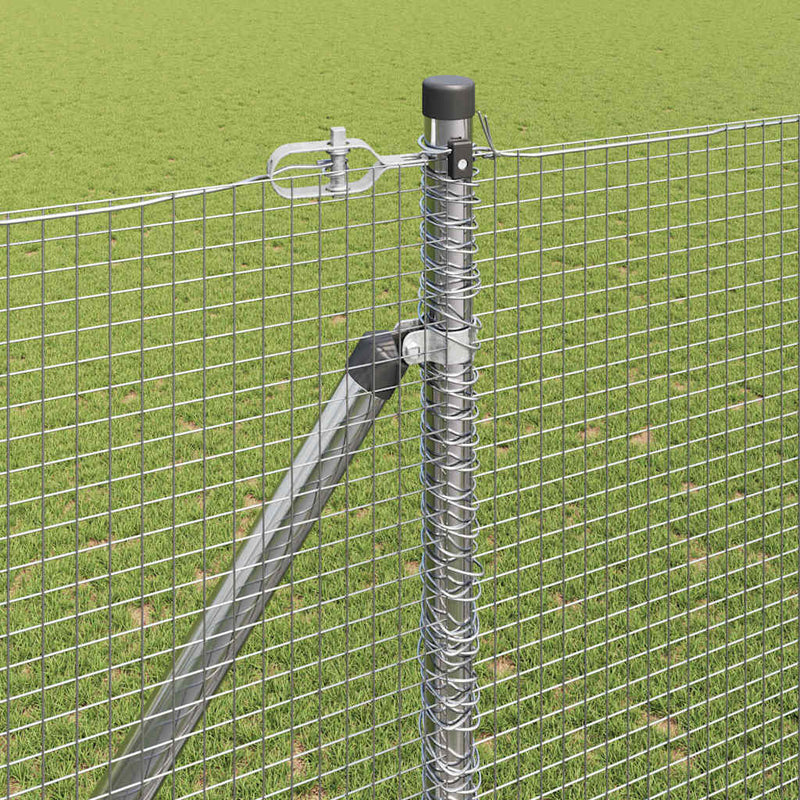 vidaXL Kerítés oszlopokkal Ezüst 1.6 x 50 m Acél