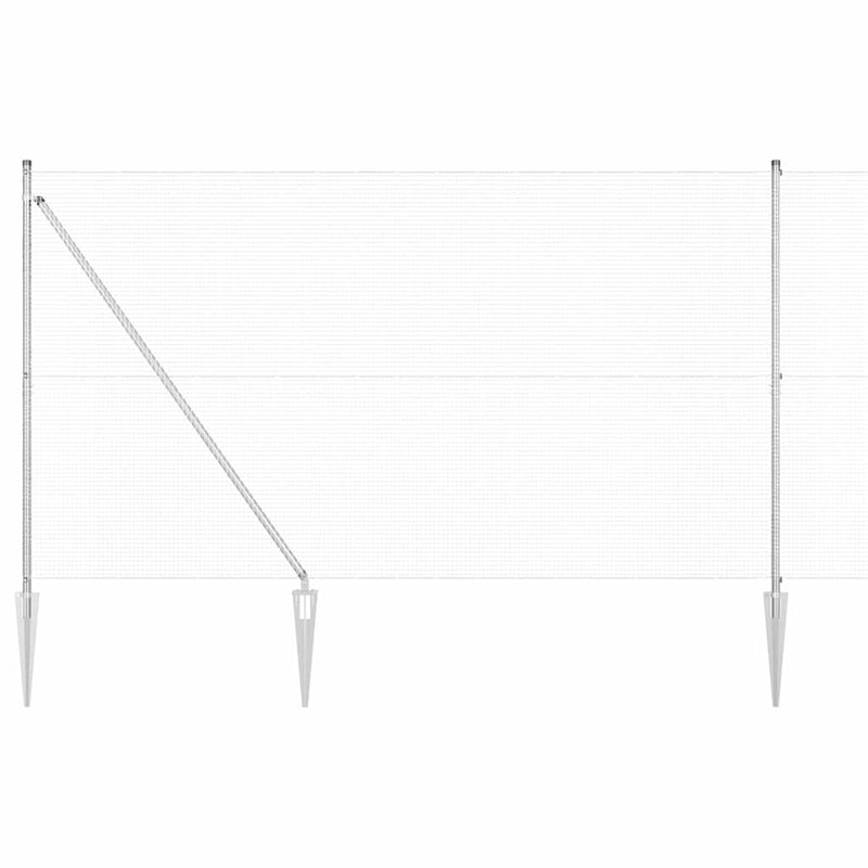 vidaXL Kerítés oszlopokkal Ezüst 1.6 x 50 m Acél