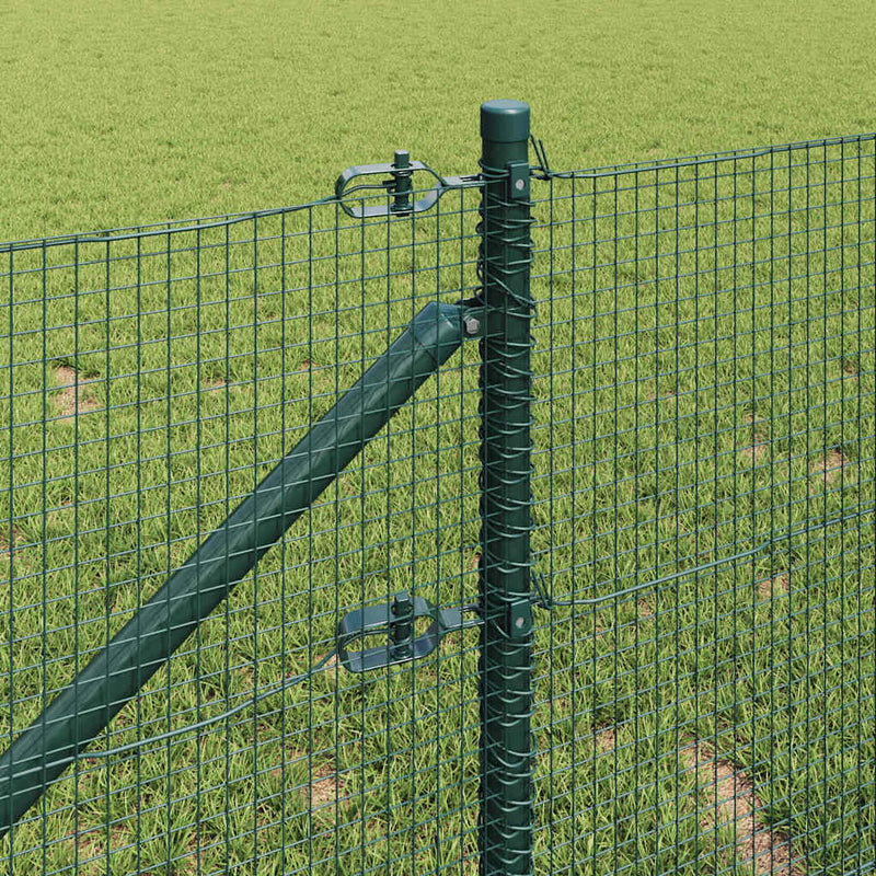 vidaXL Kerítés oszlopokkal Zöld 0,4 x 10 m Acél