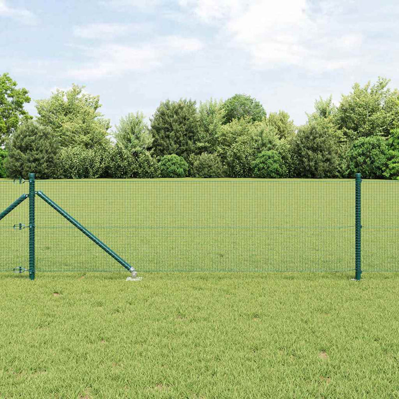 vidaXL Kerítés oszlopokkal Zöld 0,4 x 10 m Acél