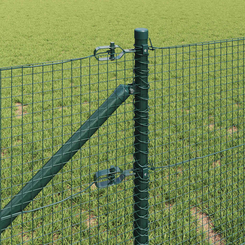 vidaXL Kerítés oszlopokkal Zöld 0.5 x 10 m Acél