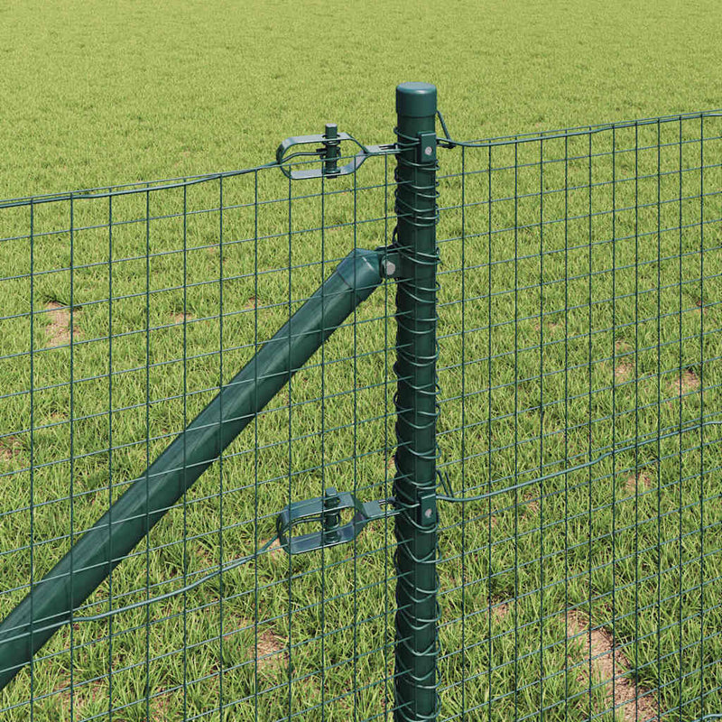 vidaXL Kerítés oszlopokkal Zöld 0,6 x 10 m Acél