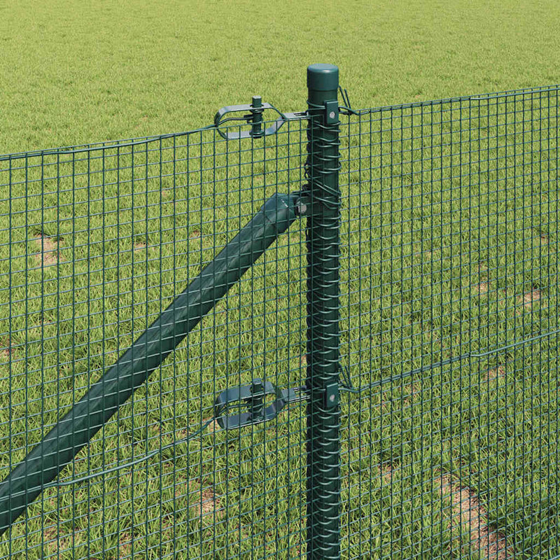 vidaXL Kerítés oszlopokkal Zöld 0.8 x 10 m Acél