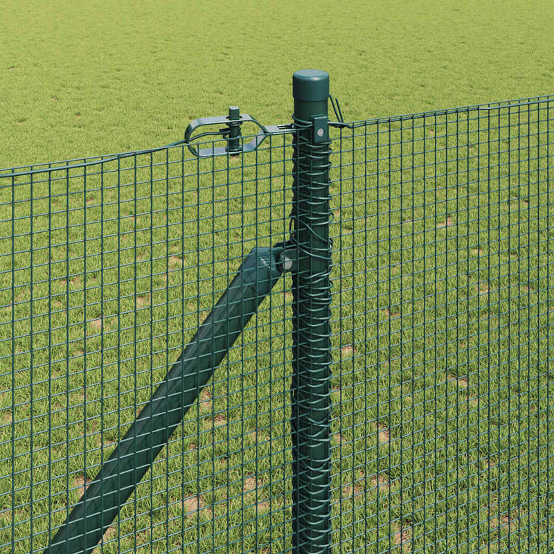 vidaXL Kerítés oszlopokkal Zöld 1 x 10 m Acél