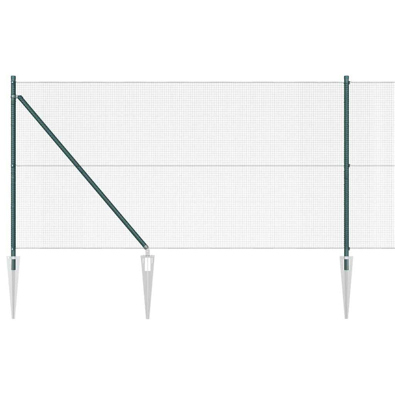 vidaXL Kerítés oszlopokkal Zöld 1 x 10 m Acél