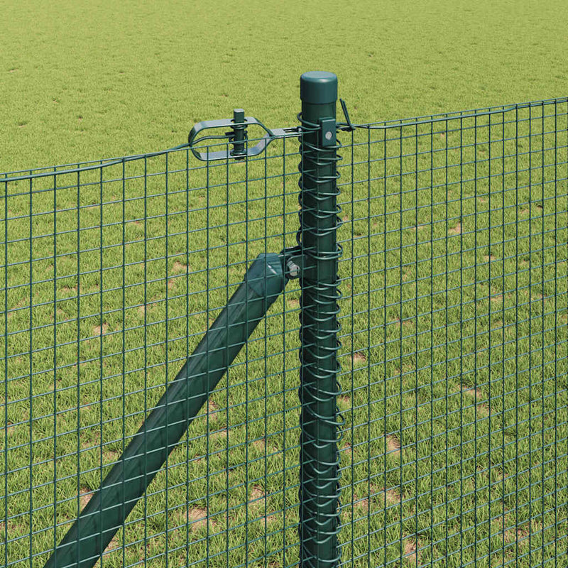 vidaXL Kerítés oszlopokkal Zöld 1 x 10 m Acél