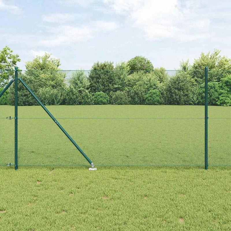 vidaXL Kerítés oszlopokkal Zöld 1.2 x 10 m Acél