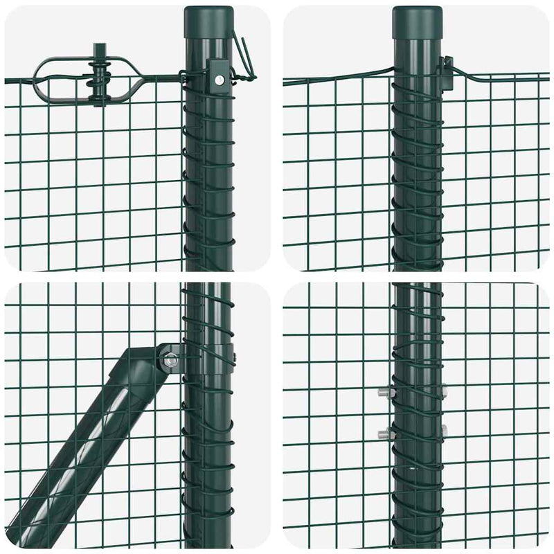 vidaXL Kerítés oszlopokkal Zöld 1.2 x 10 m Acél
