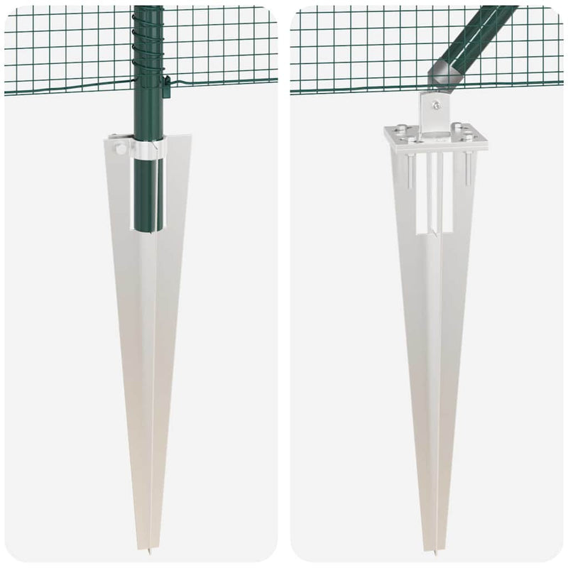 vidaXL Kerítés oszlopokkal Zöld 1.2 x 10 m Acél
