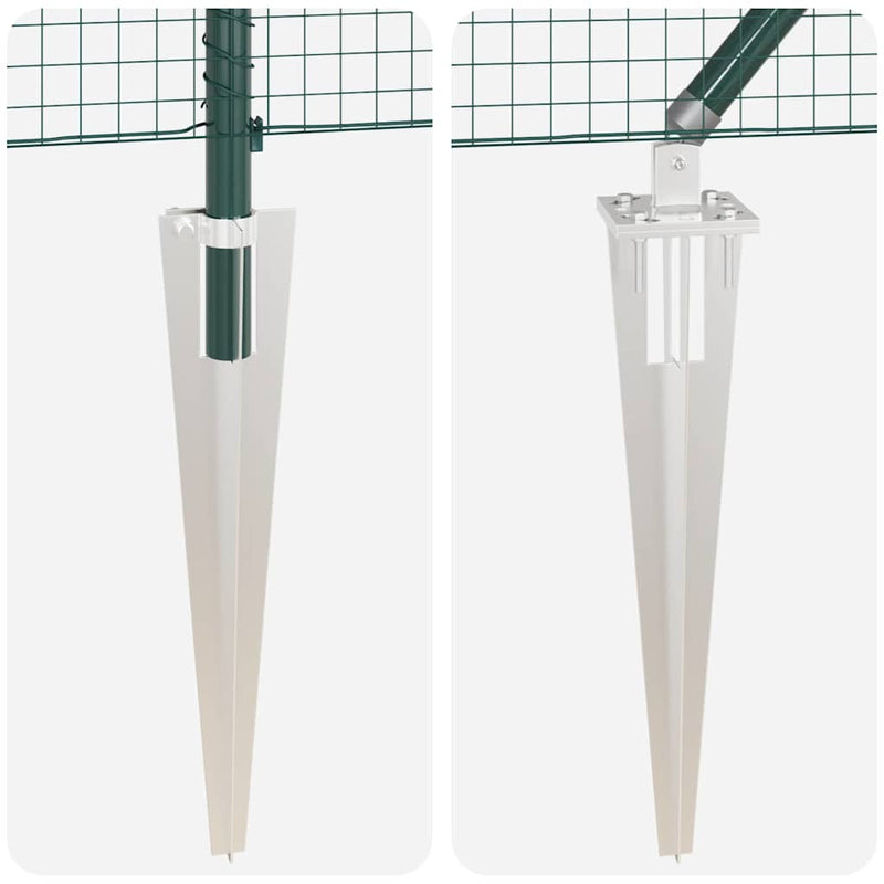 vidaXL Kerítés oszlopokkal Zöld 1.2 x 10 m Acél