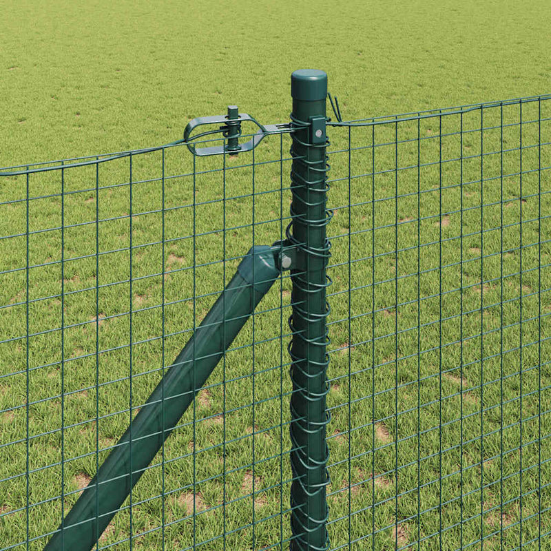 vidaXL Kerítés oszlopokkal Zöld 1.4 x 10 m Acél