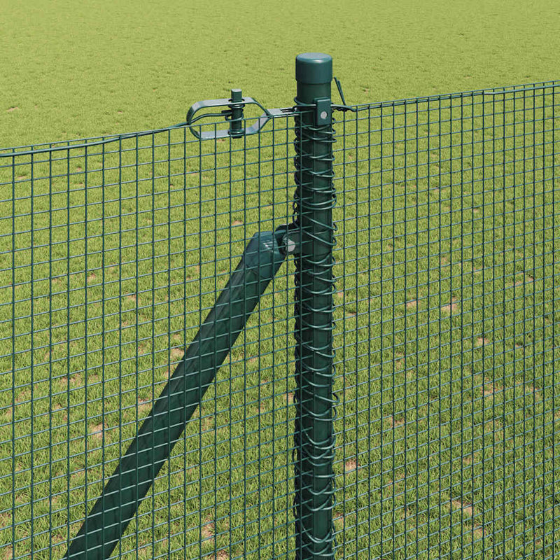 vidaXL Kerítés oszlopokkal Zöld 1.6 x 10 m Acél