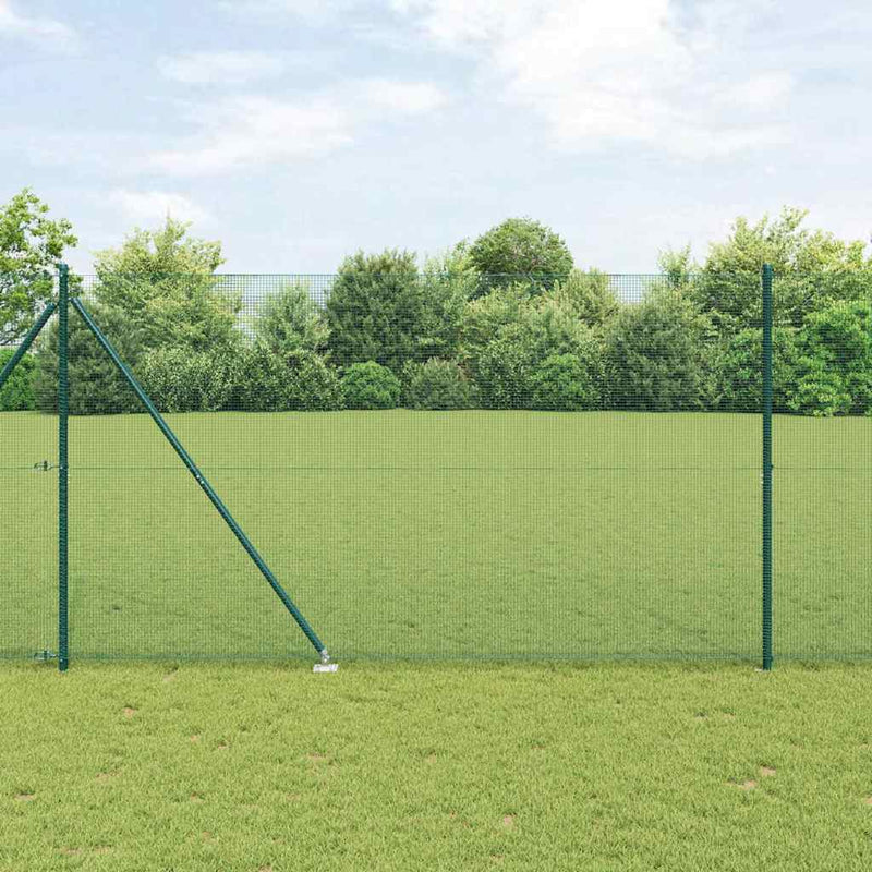 vidaXL Kerítés oszlopokkal Zöld 1.6 x 10 m Acél